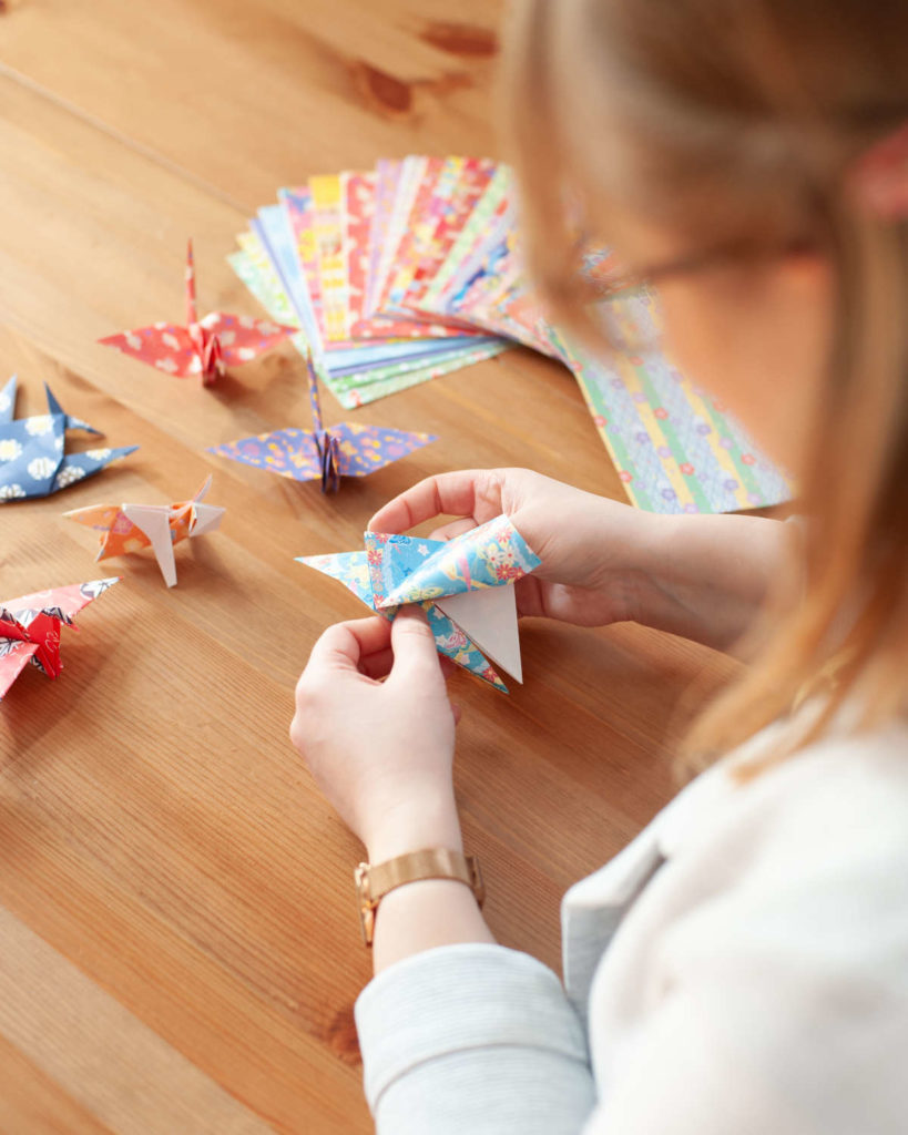 Origami Falten Kranich