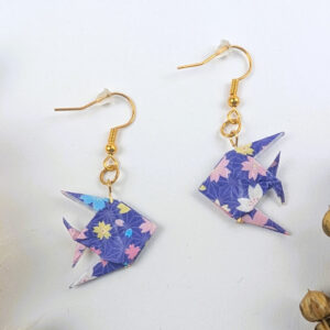 Origami Ohrringe Fische Lila