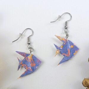 Origami Ohrringe Fische Lila