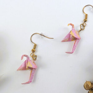 Origami Ohrringe Flamingo Pink
