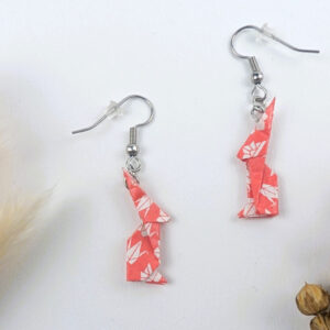 Origami Ohrringe Hase Rot