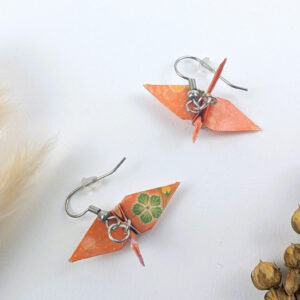 Origami Ohrringe Kraniche Orange