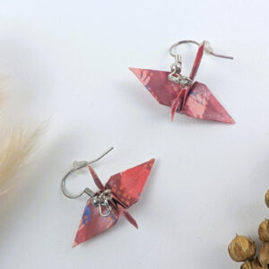 Origami Ohrringe Kraniche Rot