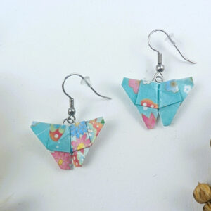 Origami Ohrringe Schmetterlinge Blau