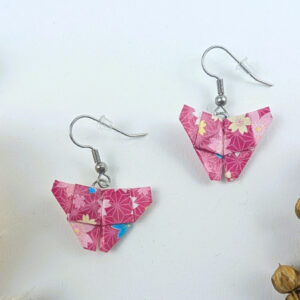 Origami Ohrringe Schmetterlinge Pink
