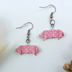 Origami Ohrringe Schwein