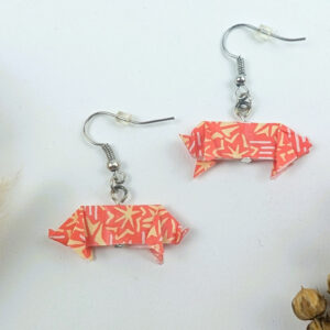 Origami Ohrringe Schwein