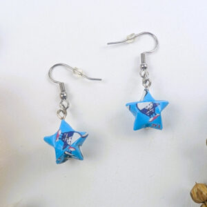 Origami Ohrringe Sterne Blau