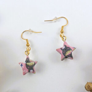 Origami Ohrringe Sterne Pink